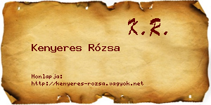 Kenyeres Rózsa névjegykártya