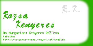 rozsa kenyeres business card